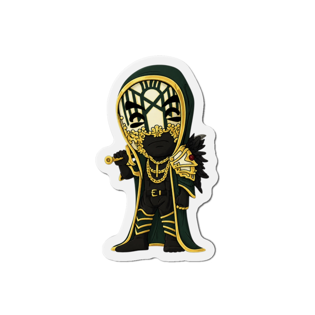 Vessel Gold Masked sleep token Die-Cut Magnet | Fantasy Wizard Refrigerator Magnet