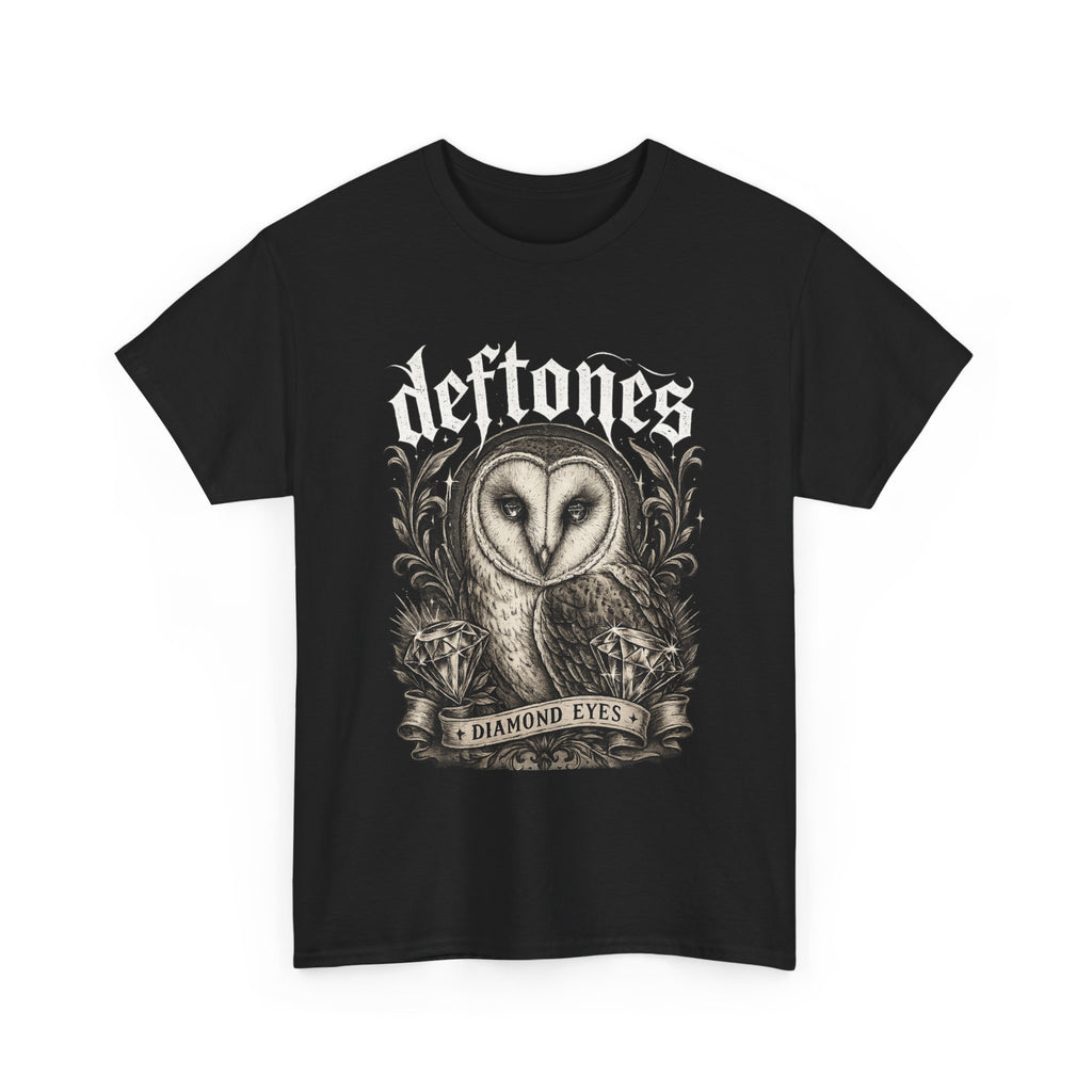 Deftones Diamond Eyes Owl Shirt Vintage Tattoo Style Band Tee Gothic Barn Owl Graphic T Shirt Alternative Streetwear Unisex Tee