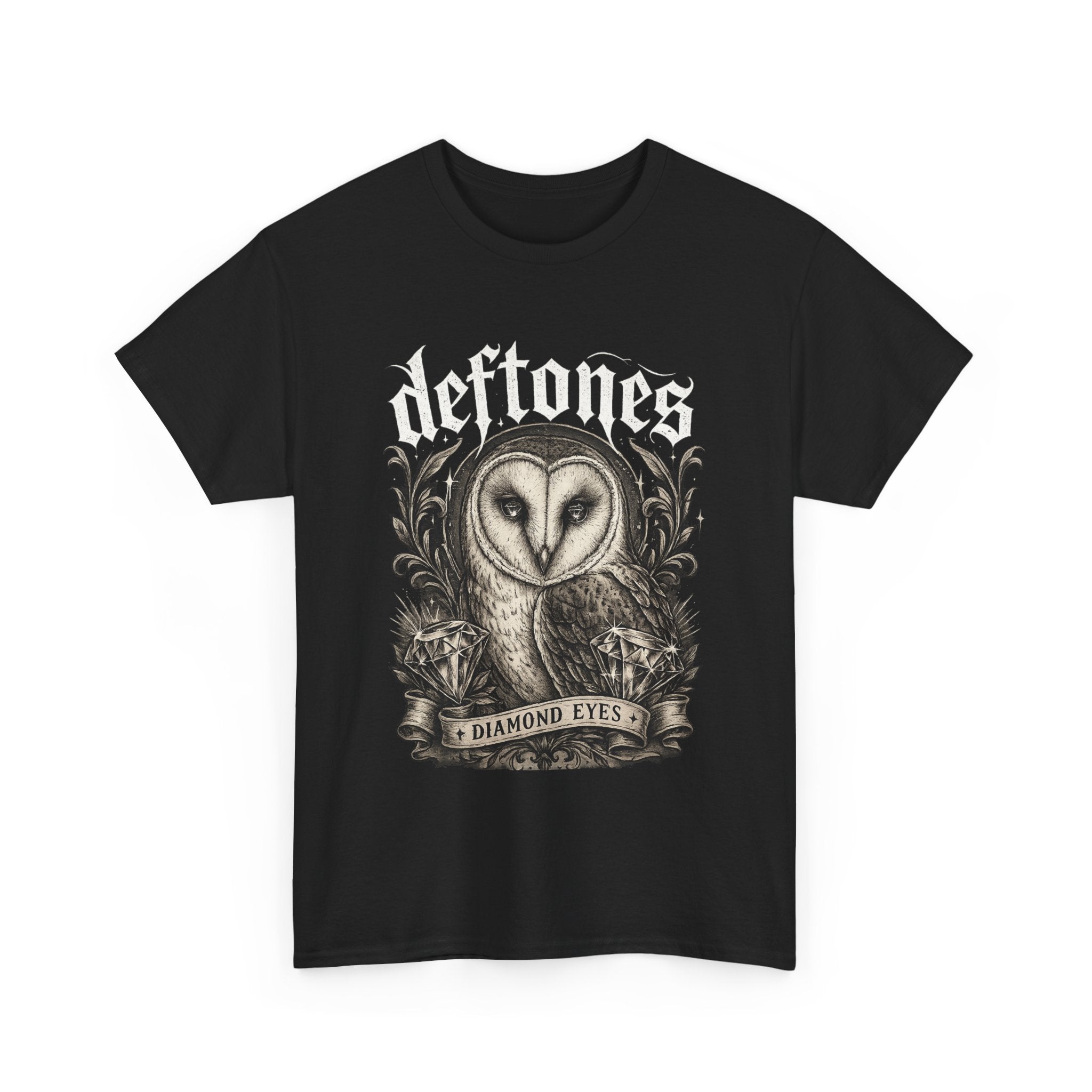 Deftones Diamond Eyes Owl Shirt Vintage Tattoo Style Band Tee Gothic Barn Owl Graphic T Shirt Alternative Streetwear Unisex Tee