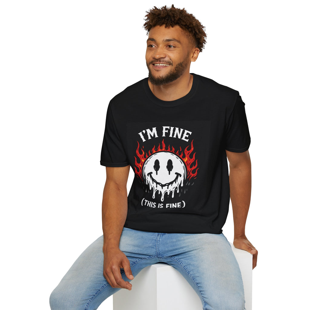 Im Fine This Is Fine Shirt Funny Dark Humor Tee Alternative Graphic T Shirt Emo Streetwear Unisex Gothic Shirt Mental Health Humor Tee