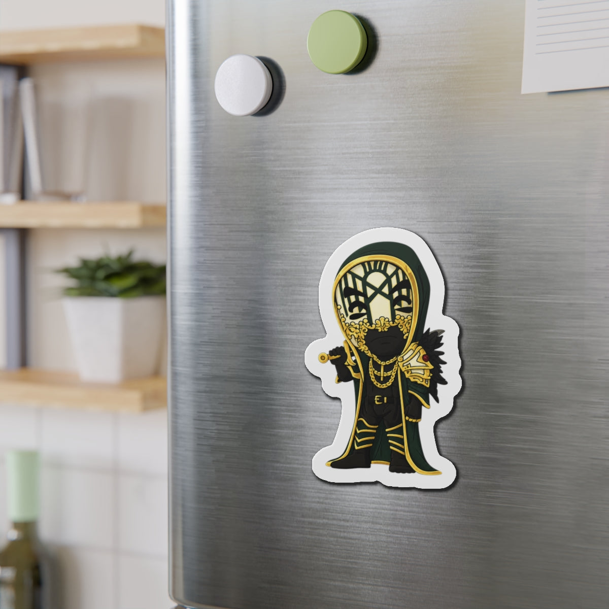 Vessel Gold Masked sleep token Die-Cut Magnet | Fantasy Wizard Refrigerator Magnet