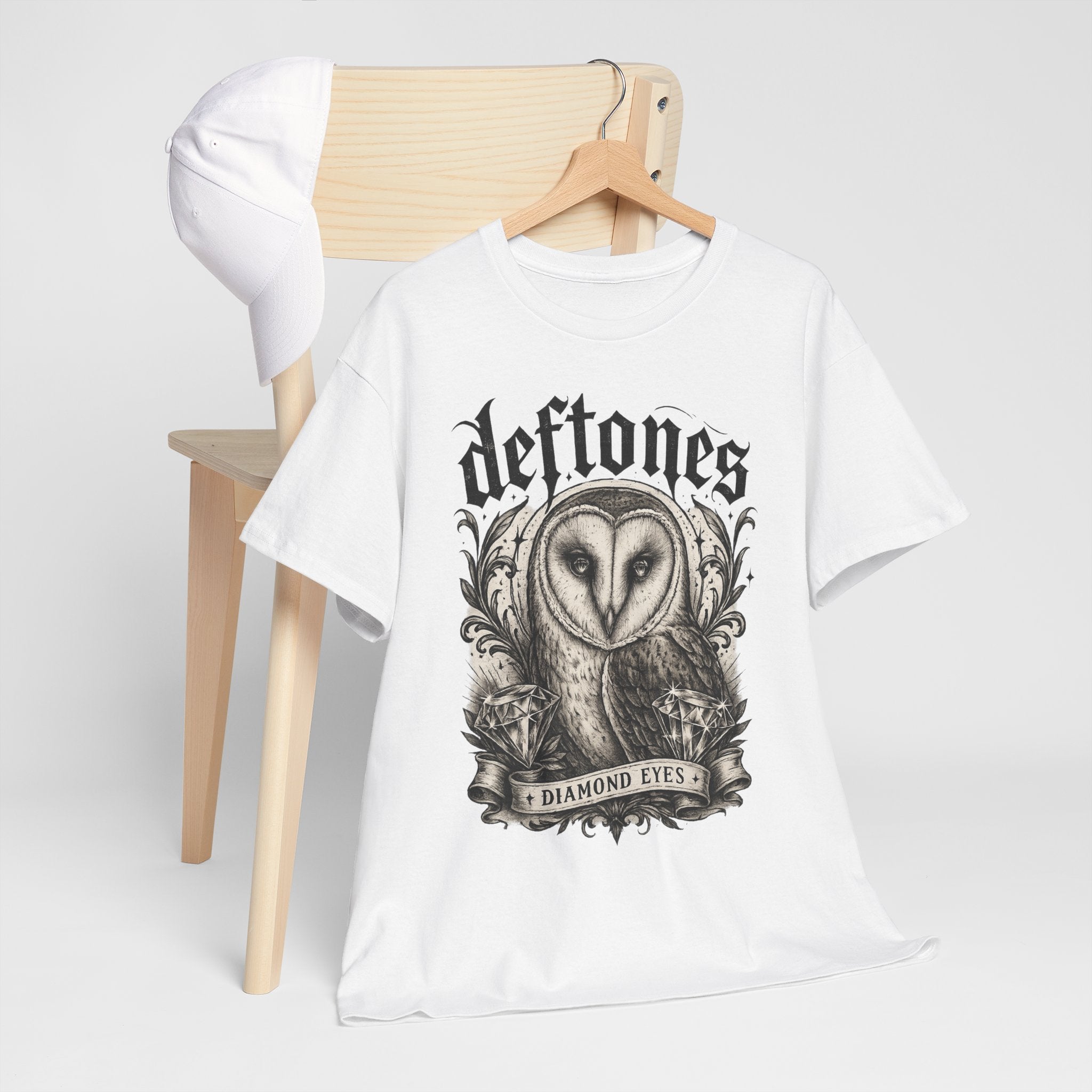Deftones Diamond Eyes Owl Shirt Vintage Tattoo Style Band Tee Gothic Barn Owl Graphic T Shirt Alternative Streetwear Unisex Tee