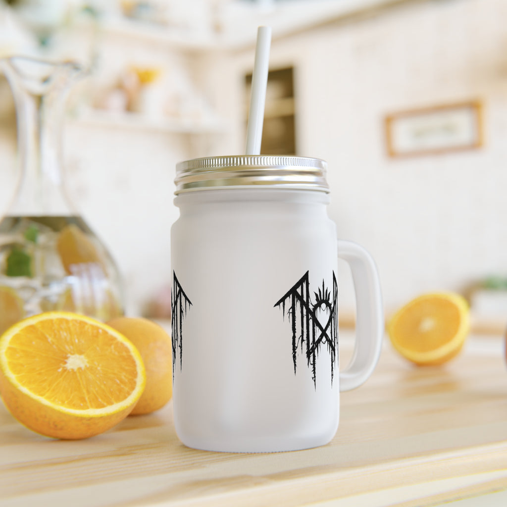 Gothic Glass Tumbler Dark Aesthetic Mason Jar Cup Alternative Drinkware Gothic Coffee Cup Emo Kitchen Decor Frosted Glass Mug