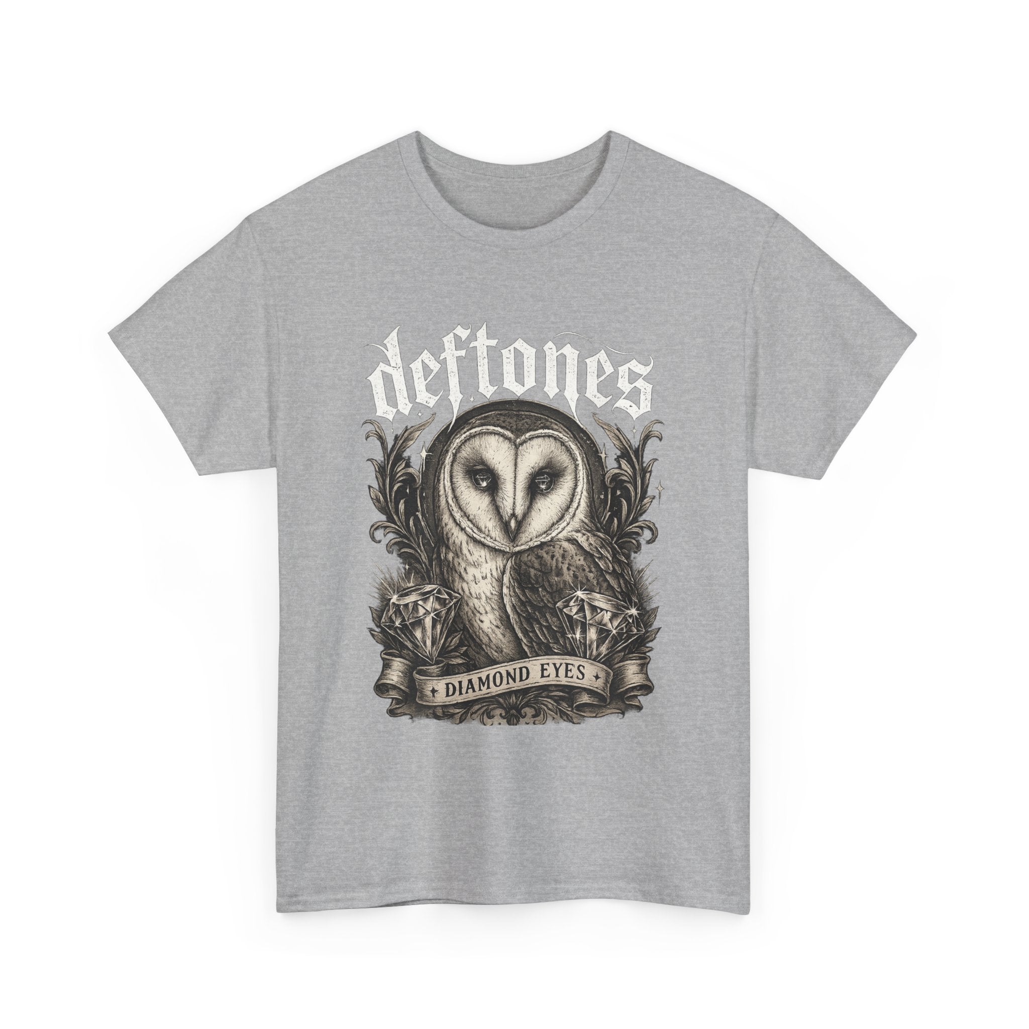 Deftones Diamond Eyes Owl Shirt Vintage Tattoo Style Band Tee Gothic Barn Owl Graphic T Shirt Alternative Streetwear Unisex Tee