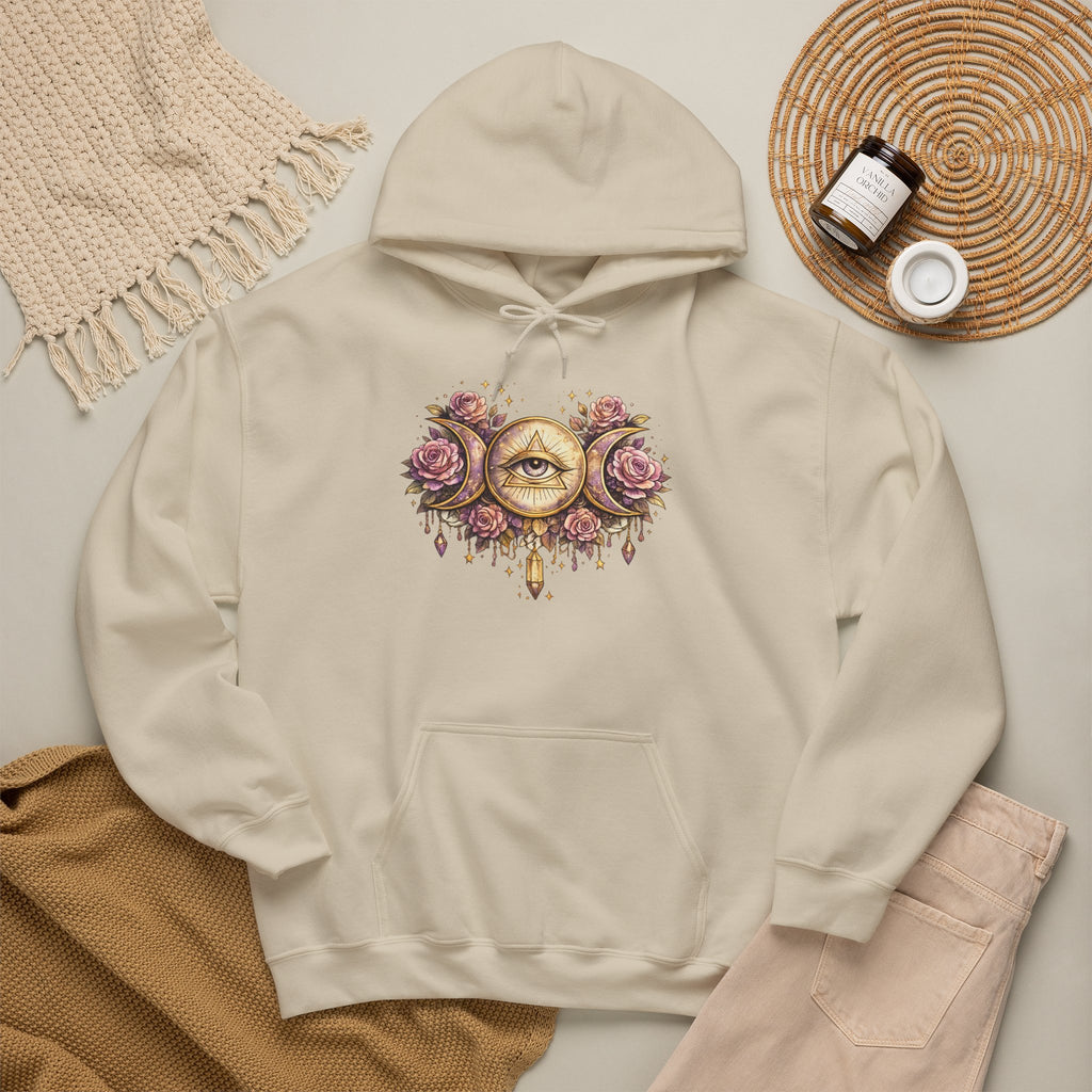 Mystical Third Eye Hoodie Celestial Moon Phase Sweatshirt Spiritual Aesthetic Hoodie Witchy Floral Pullover Boho Hoodie Cozy Sweatshirt