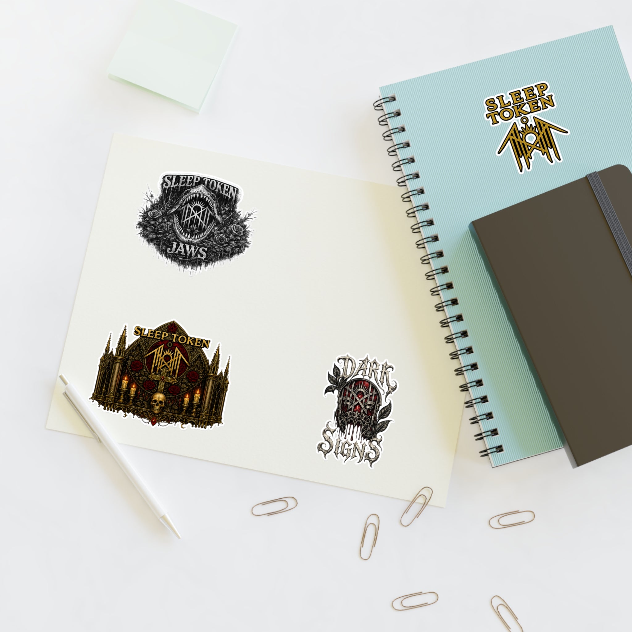Sleep Token Inspired Die Cut Sticker Sheet | Waterproof Vinyl Stickers for Laptop Water Bottle Journal Car Decal