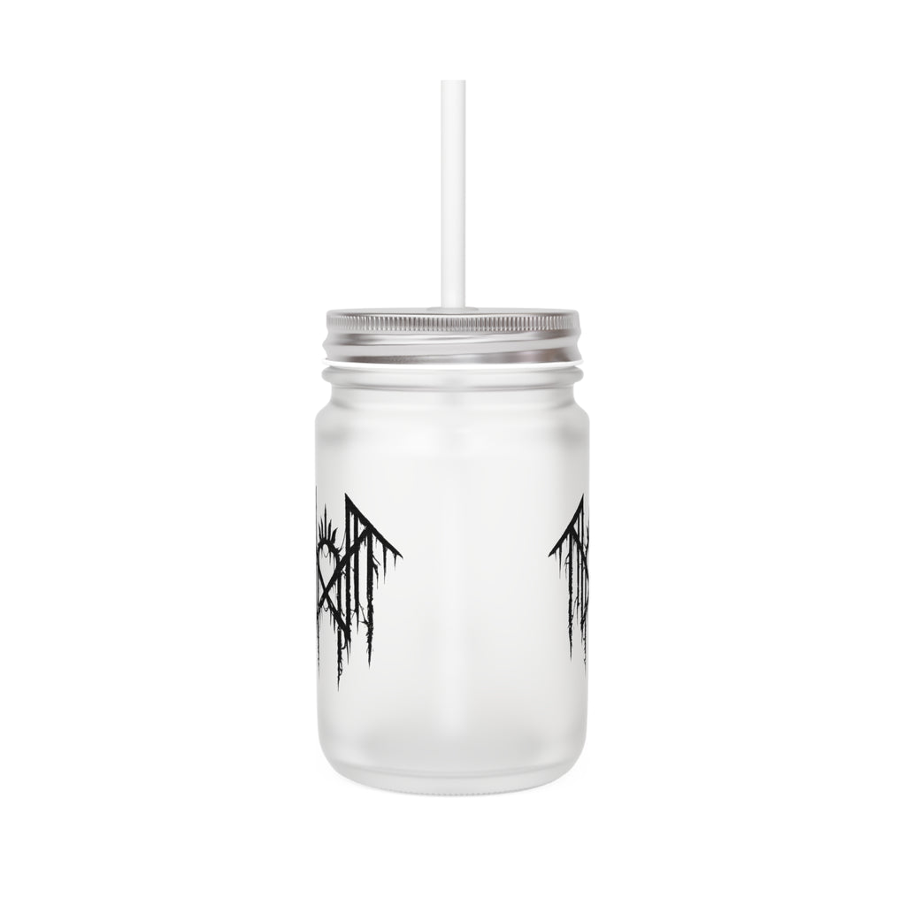 Gothic Glass Tumbler Dark Aesthetic Mason Jar Cup Alternative Drinkware Gothic Coffee Cup Emo Kitchen Decor Frosted Glass Mug