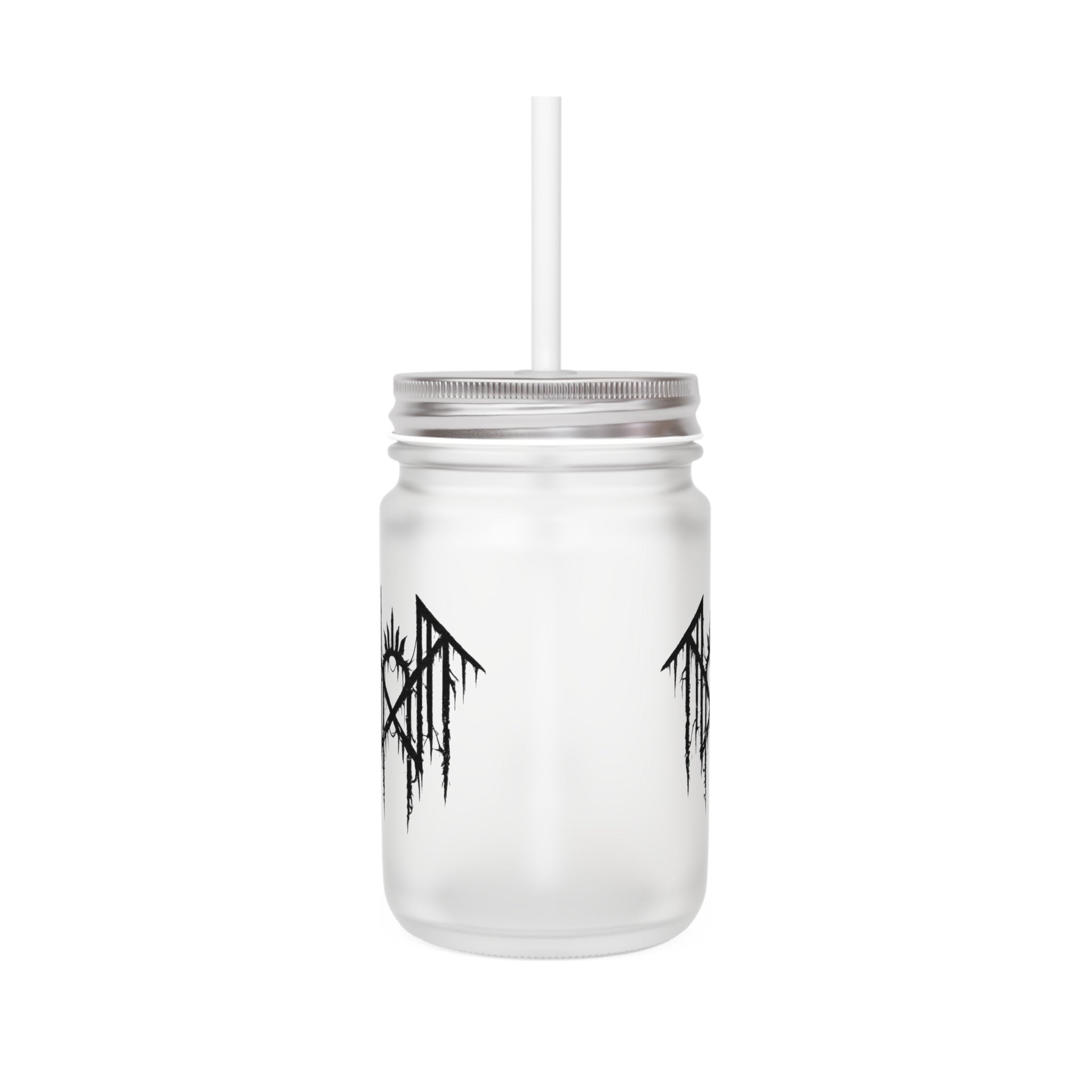 Gothic Glass Tumbler Dark Aesthetic Mason Jar Cup Alternative Drinkware Gothic Coffee Cup Emo Kitchen Decor Frosted Glass Mug