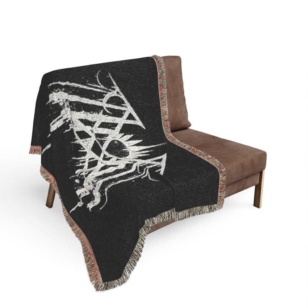Gothic Woven Blanket Alternative Home Decor Dark Academia Throw Emo Gothic Couch Blanket Black Woven Throw Grunge Room Decor