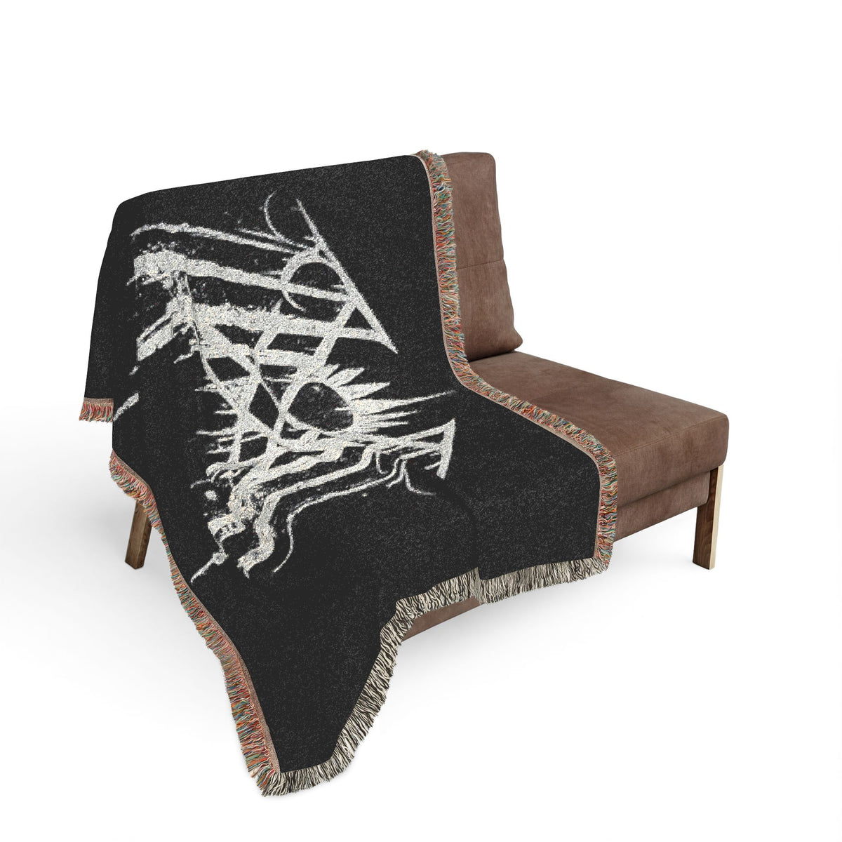 Gothic Woven Blanket Alternative Home Decor Dark Academia Throw Emo Gothic Couch Blanket Black Woven Throw Grunge Room Decor