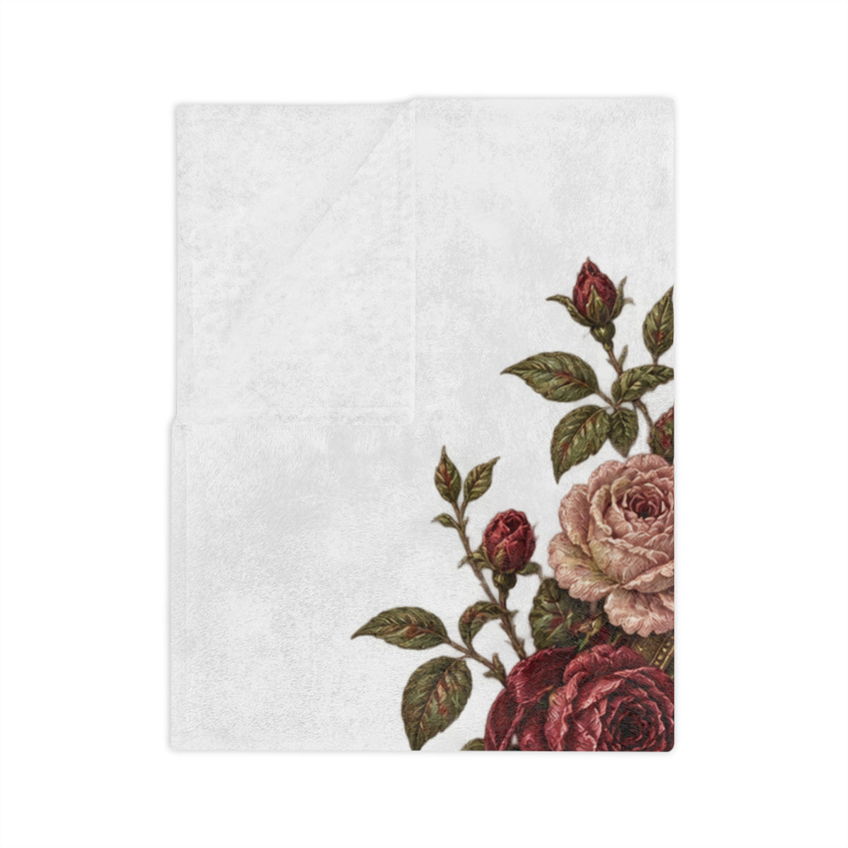 Romance the Ordinary Velveteen Microfiber Blanket | Swan Rose Victorian Illustration