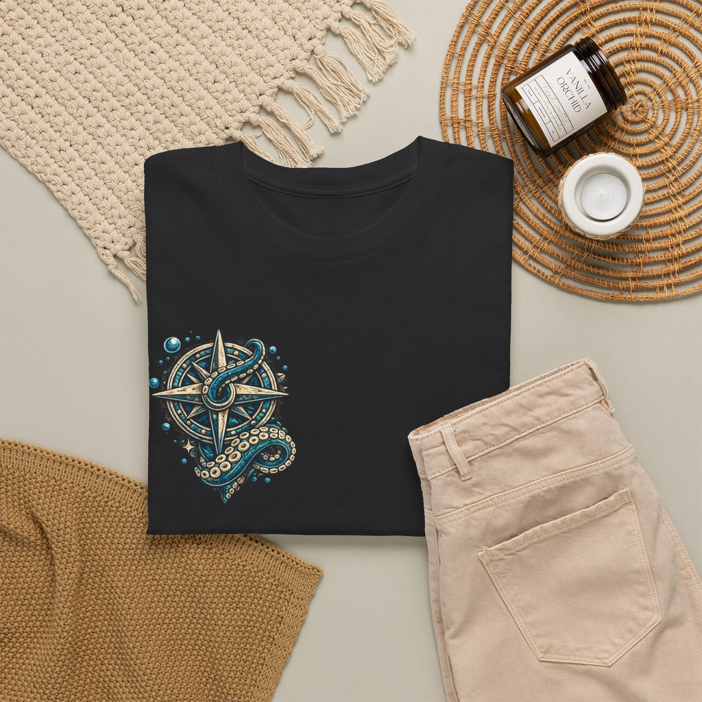 Stay True To Your Mind Nautical Compass Octopus Graphic T Shirt