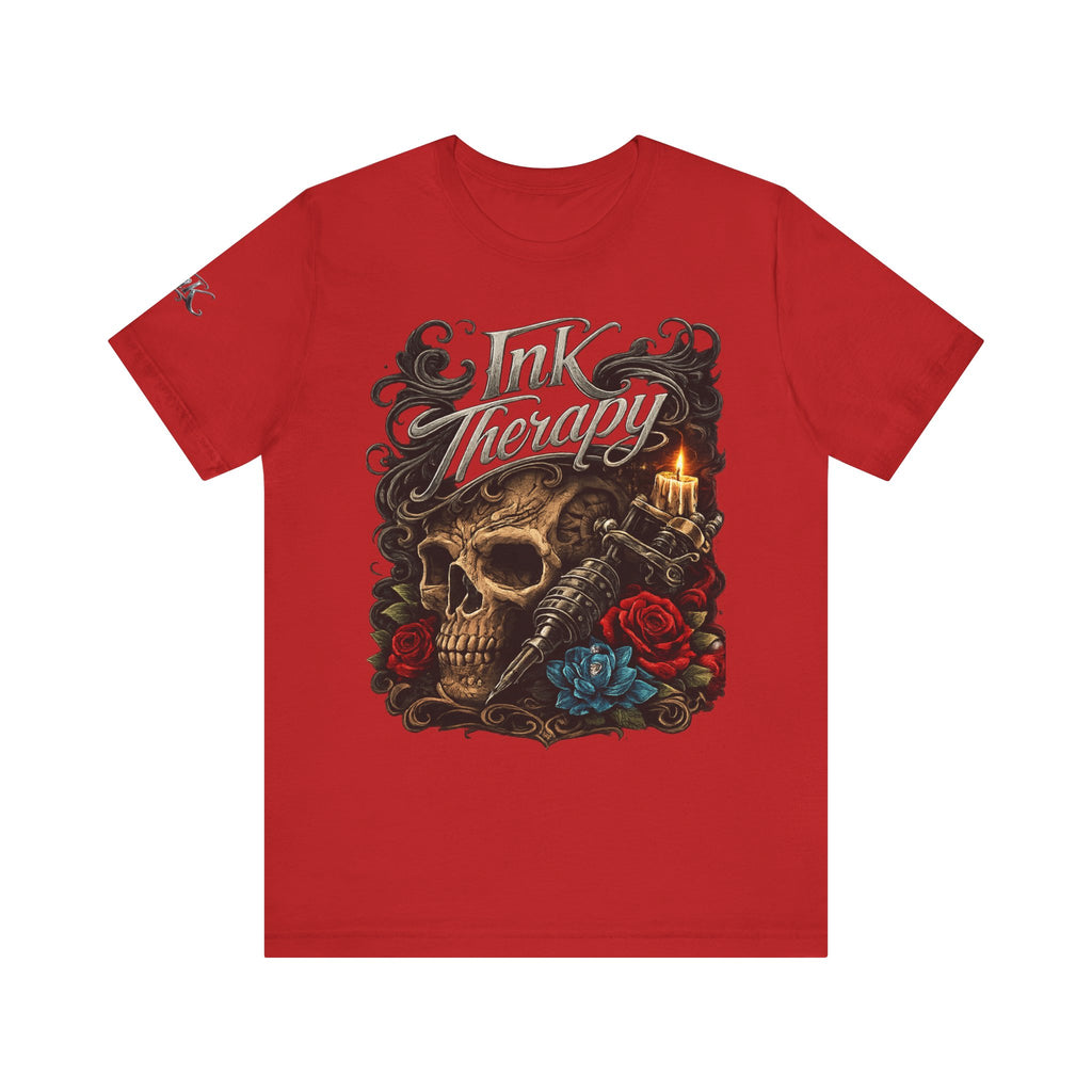 Ink Therapy Tattoo Shirt Skull Graphic Tee Gothic Streetwear Tattoo Artist Shirt Alternative Fashion Unisex Tattoo Lover T Shirt