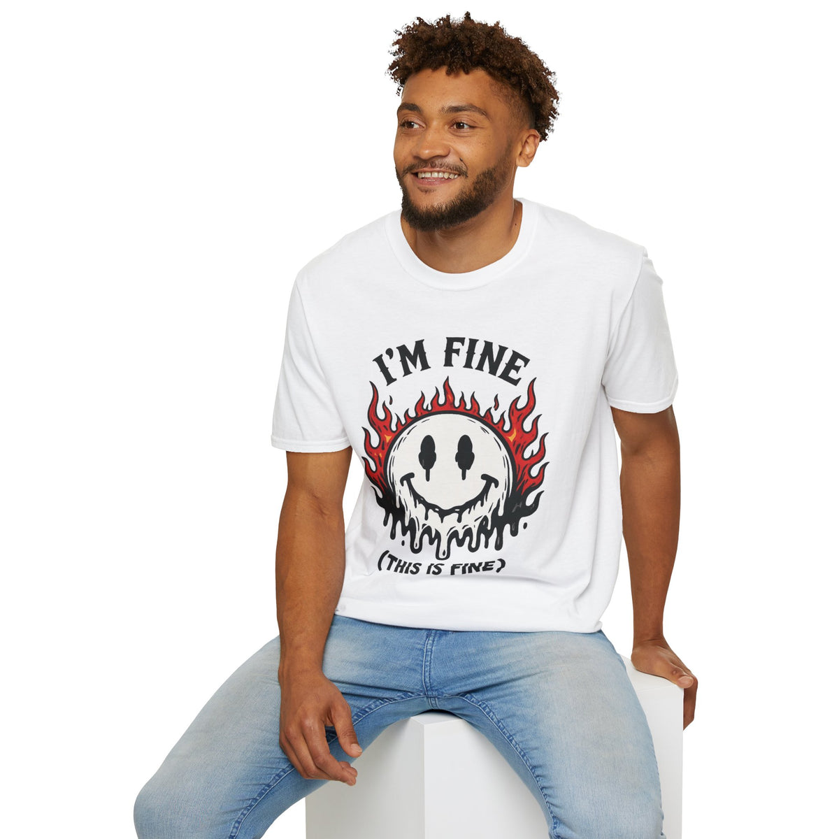 Im Fine This Is Fine Shirt Funny Dark Humor Tee Alternative Graphic T Shirt Emo Streetwear Unisex Gothic Shirt Mental Health Humor Tee