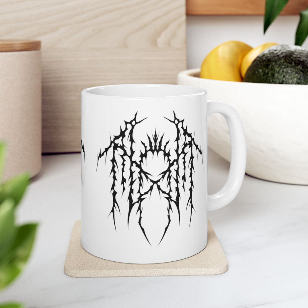 Band logo white goth aesthetic Ceramic Mug, (11oz, 15oz)