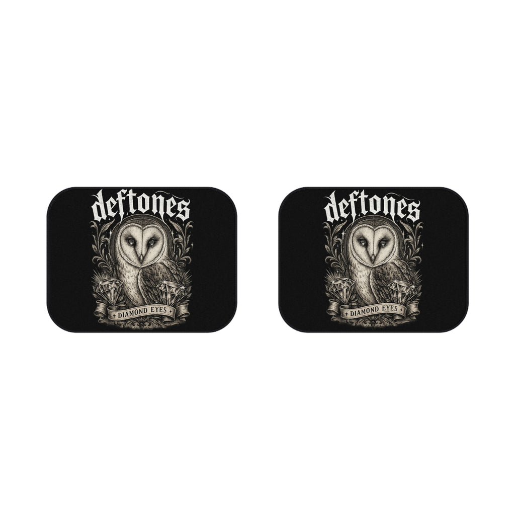 Deftones Inspired Diamond Eyes Rear Car Floor Mats Gothic Owl Alternative Car Accessories Dark Aesthetic Vehicle Decor