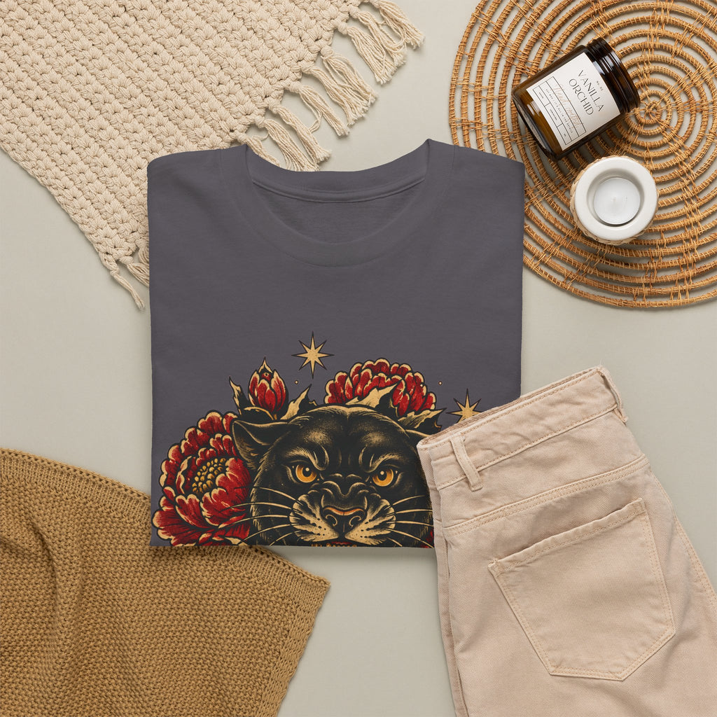 Roaring Panther with Roses T-Shirt | No Peace Without Pressure