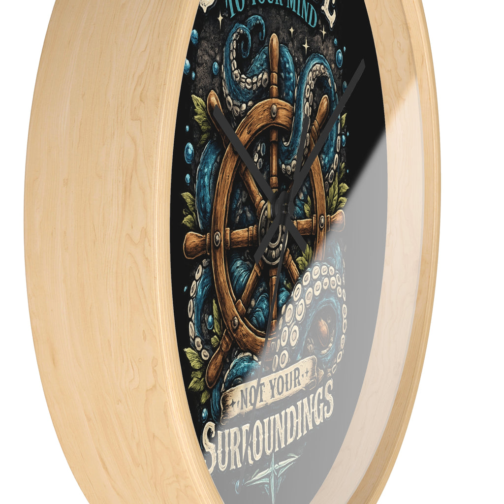 Nautical Octopus Wall Clock Coastal Gothic Decor Ocean Inspired Clock Stay True To Your Mind Alternative Wall Art