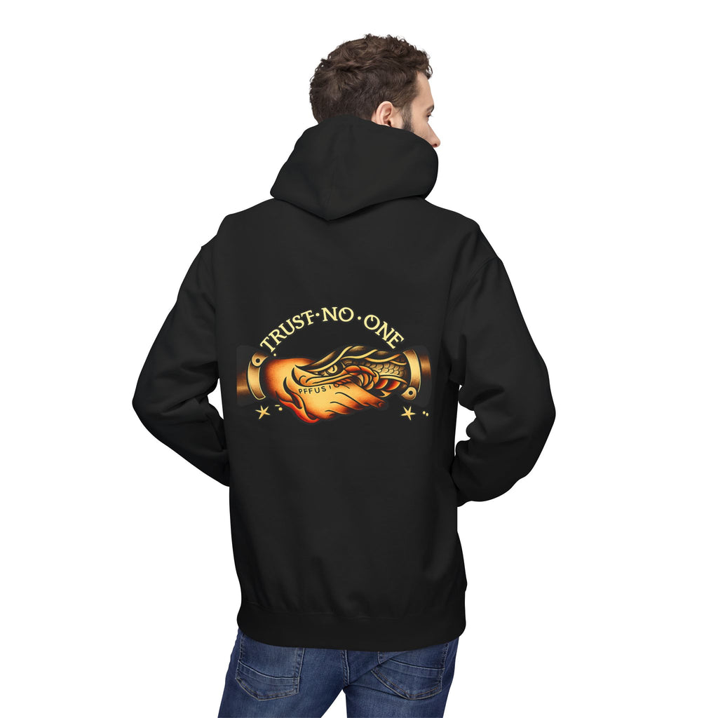 Trust No One Hoodie Tattoo Style Snake Rose Graphic Hoodie Alternative Streetwear Pullover Goth Punk Unisex Sweatshirt
