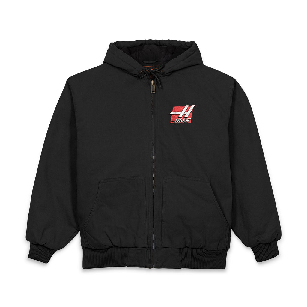 Embroidered HAAS USA logo Hooded Duck Cloth Work Jacket