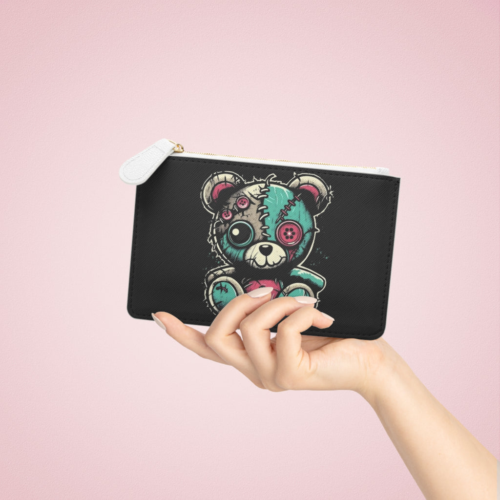 Cute Creepy Teddy Bear Clutch Bag Gothic Aesthetic Coin Purse Horror Cute Wallet Alternative Fashion Gift