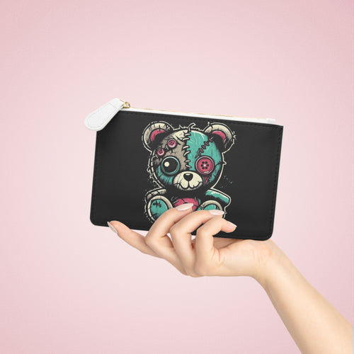 Cute Creepy Teddy Bear Clutch Bag Gothic Aesthetic Coin Purse Horror Cute Wallet Alternative Fashion Gift