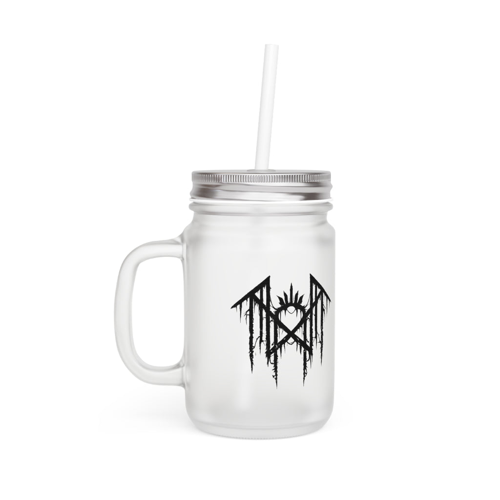 Gothic Glass Tumbler Dark Aesthetic Mason Jar Cup Alternative Drinkware Gothic Coffee Cup Emo Kitchen Decor Frosted Glass Mug