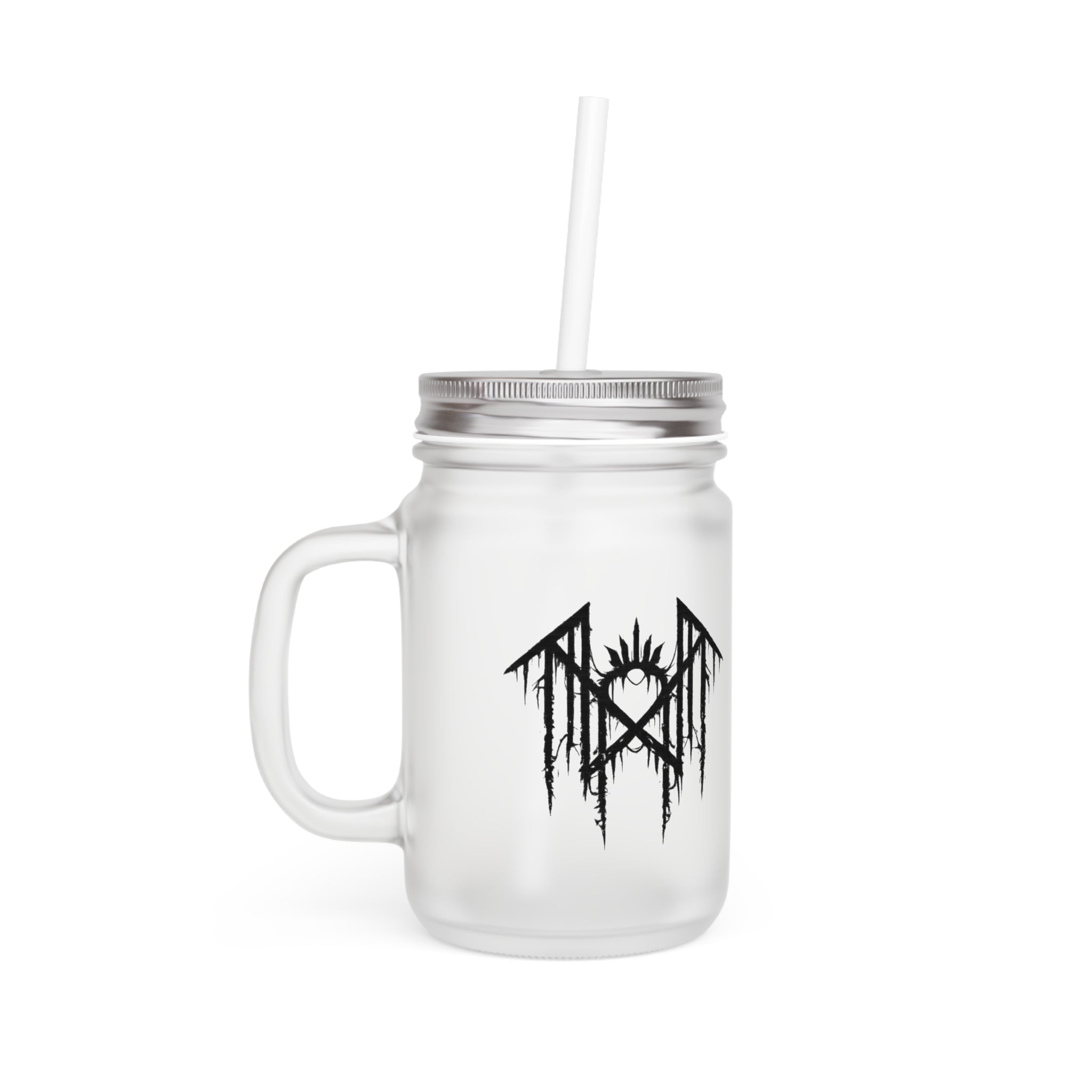Gothic Glass Tumbler Dark Aesthetic Mason Jar Cup Alternative Drinkware Gothic Coffee Cup Emo Kitchen Decor Frosted Glass Mug