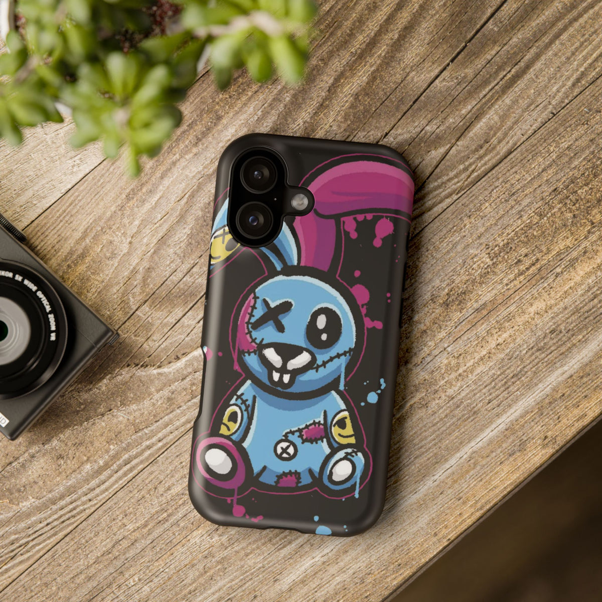 Zombie Bunny Phone Case Cute Goth Phone Case Graffiti Style iPhone Case Aesthetic Phone Case Cool Cartoon Case Gift For Him Her