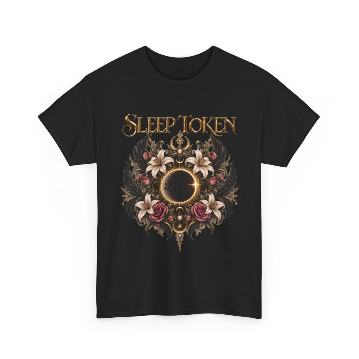 Sleep Token floral eclipse T-Shirt | band logo tee, gothic floral design