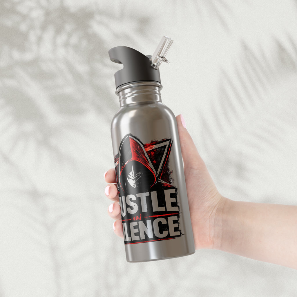 hustle in silence water bottle motivational stainless steel bottle gym bottle mindset drinkware entrepreneur bottle fitness water bottle