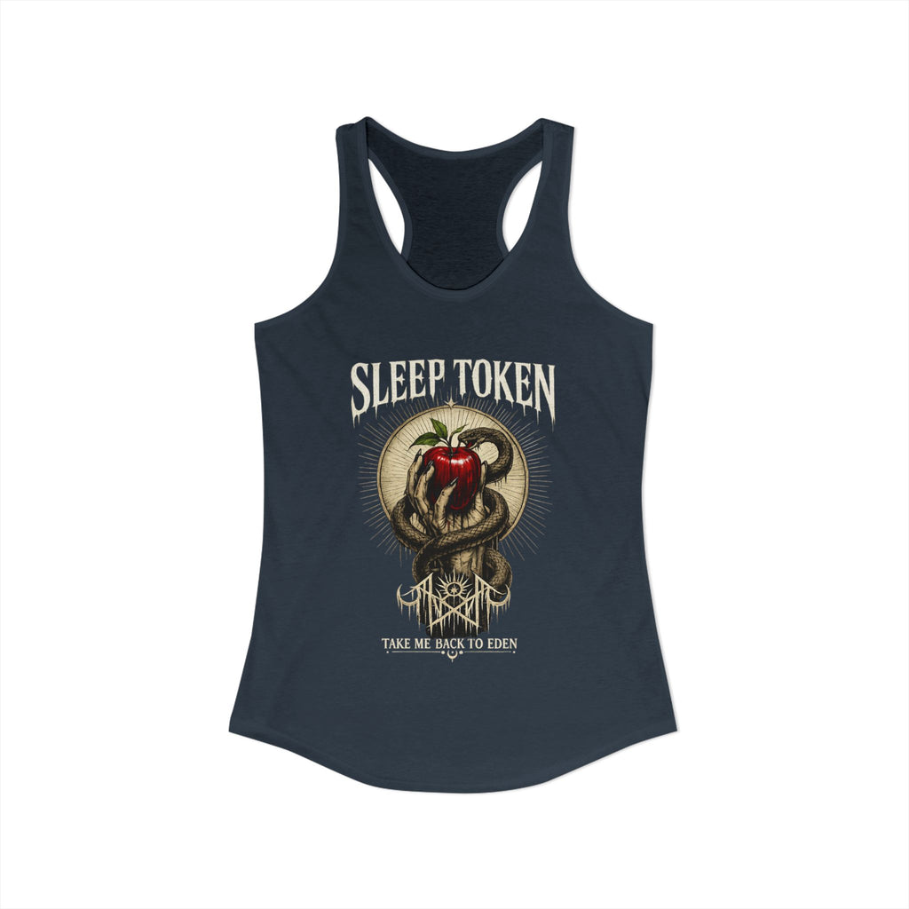 Sleep Token Inspired Womens Racerback Tank Gothic Snake Apple Graphic Shirt Alternative Concert Outfit Take Me Back To Eden Top