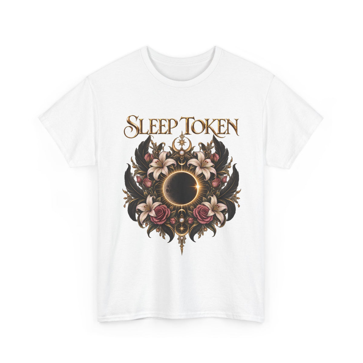 Sleep Token floral eclipse T-Shirt | band logo tee, gothic floral design