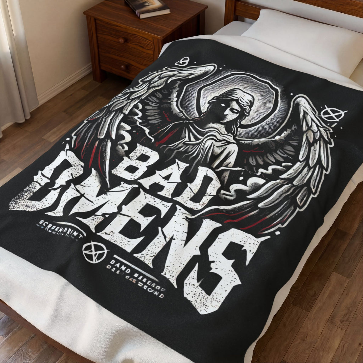 Gothic Angel Blanket Dark Aesthetic Throw Blanket Metal Style Plush Blanket Cozy Gothic Decor Alternative Home Blanket Gift