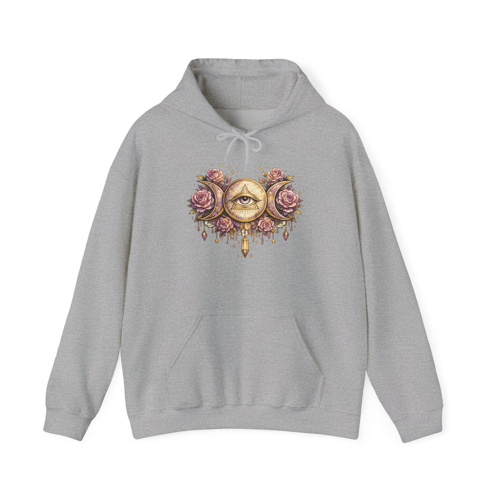 Mystical Third Eye Hoodie Celestial Moon Phase Sweatshirt Spiritual Aesthetic Hoodie Witchy Floral Pullover Boho Hoodie Cozy Sweatshirt
