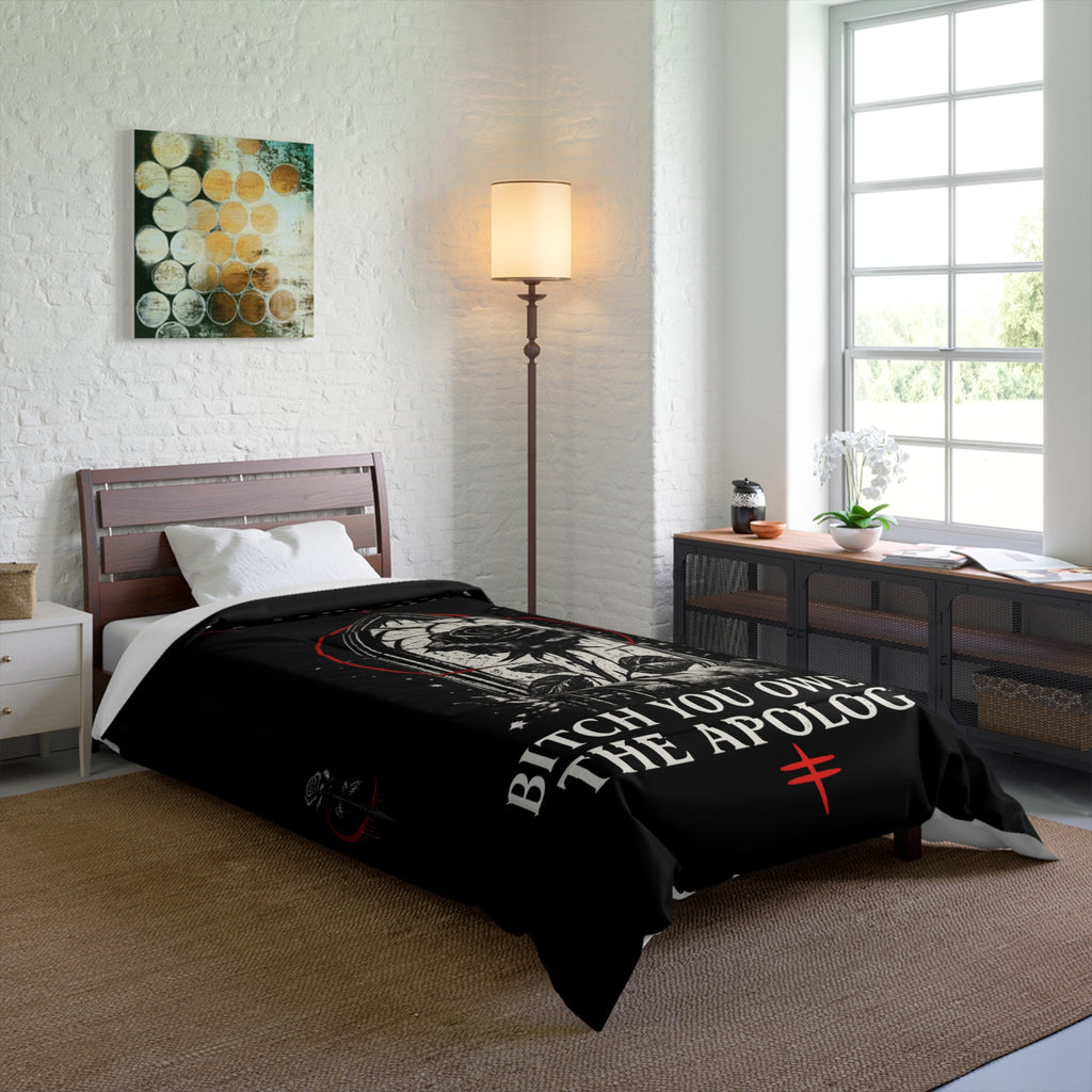 Bad Omens Comforter Left For Good Gothic Bedding Dark Aesthetic Bedroom Decor Alternative Comforter Set Black White Goth Room Decor Gift
