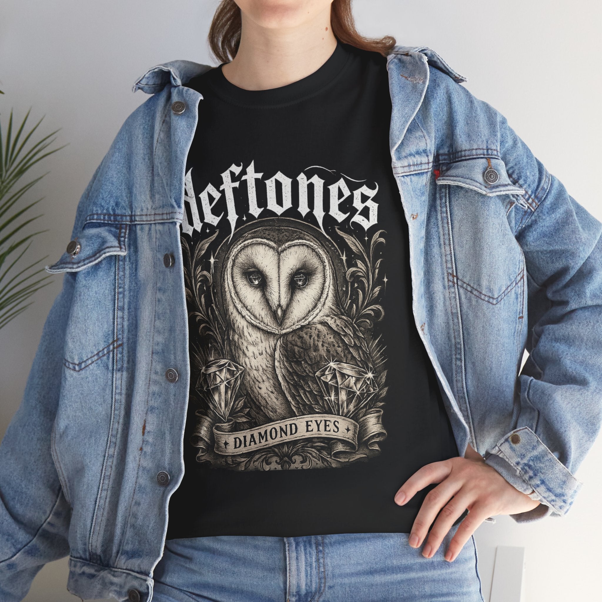 Deftones Diamond Eyes Owl Shirt Vintage Tattoo Style Band Tee Gothic Barn Owl Graphic T Shirt Alternative Streetwear Unisex Tee