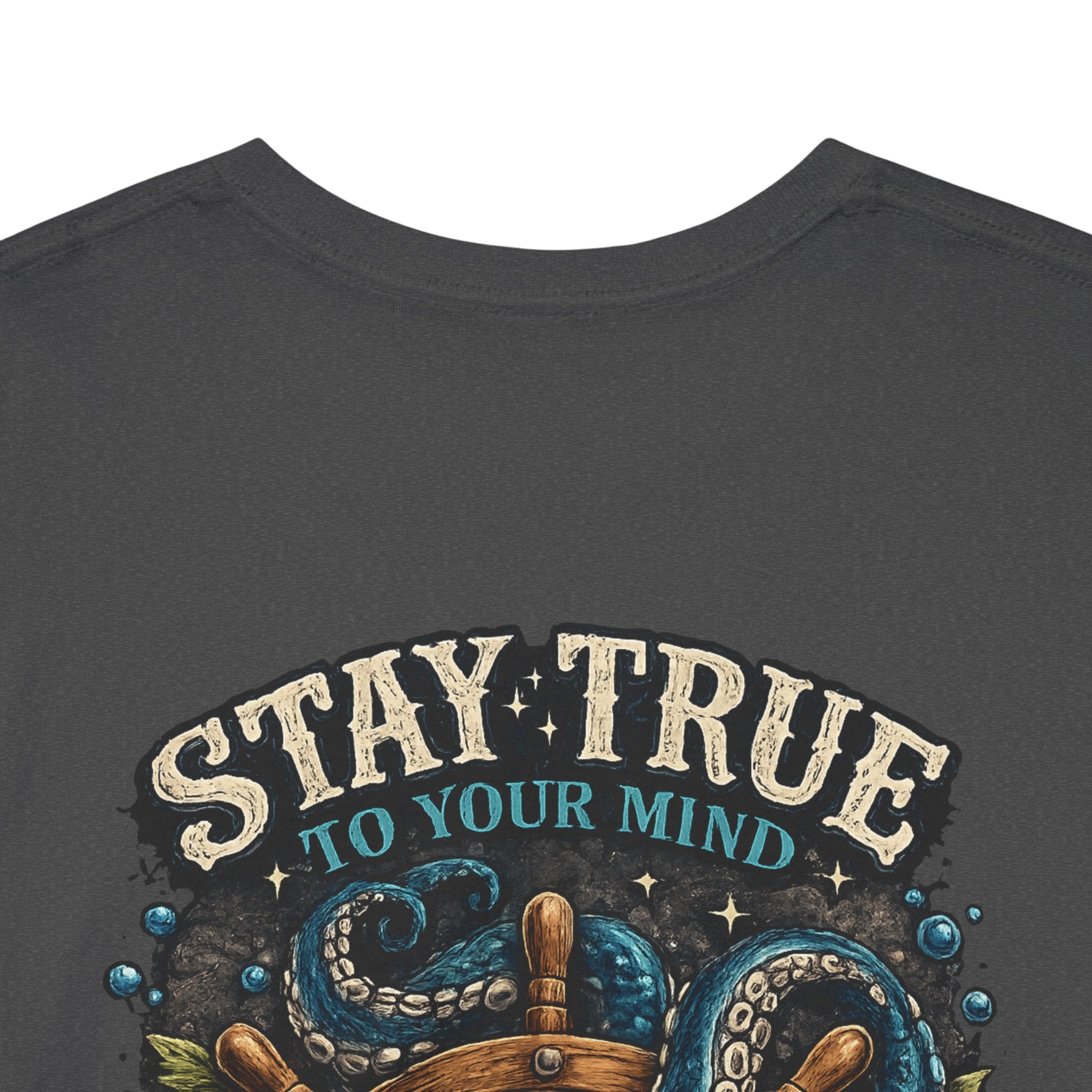 Stay True To Your Mind Nautical Compass Octopus Graphic T Shirt