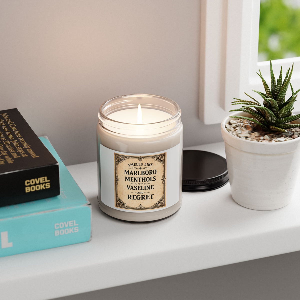 Funny Soy Candle | Smells Like Marlboro Menthols Vaseline and Regret | Adult Humor Gift | Gag Gift for Her Him | Sarcastic Candle 9oz