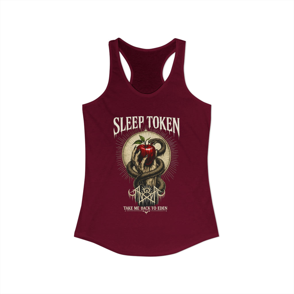 Sleep Token Inspired Womens Racerback Tank Gothic Snake Apple Graphic Shirt Alternative Concert Outfit Take Me Back To Eden Top