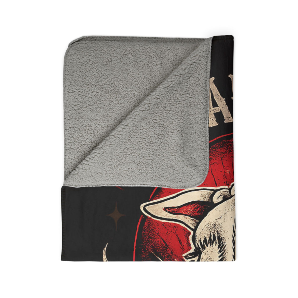 Not All Smiles Are Innocent Sherpa Blanket Gothic Wolf Throw Tattoo Style Blanket Dark Aesthetic Cozy Plush Blanket Alternative Home Decor
