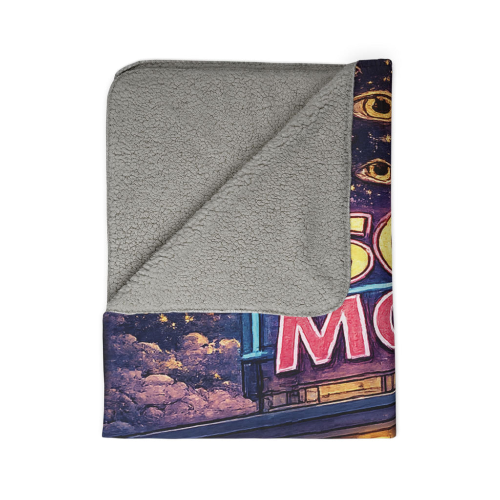 Insomnia Motel sheep pattern Fleece Sherpa Blanket | can't sleep can't stop thinking