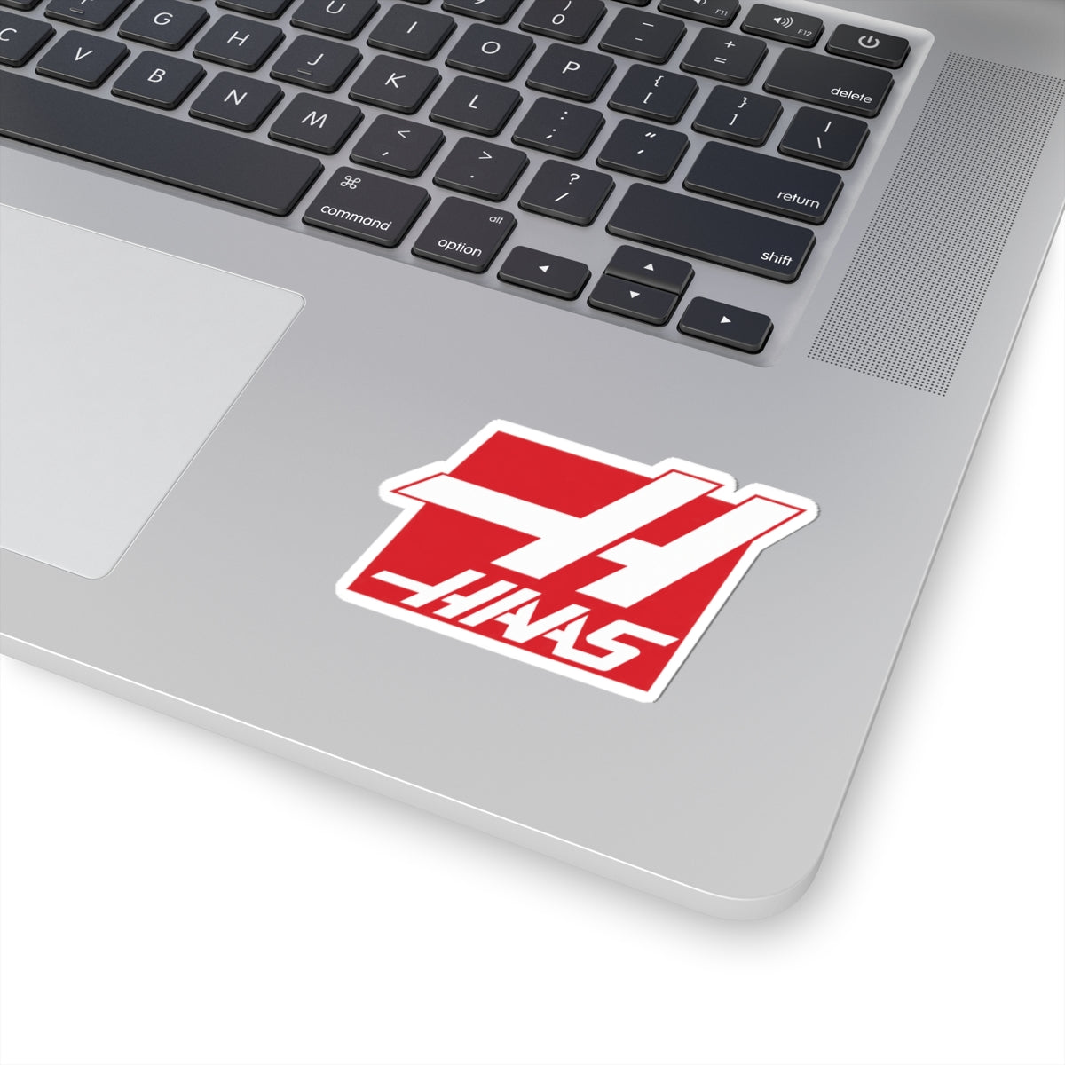 Haas Racing Logo Kiss-Cut Sticker — Red Motorsport Laptop Decal