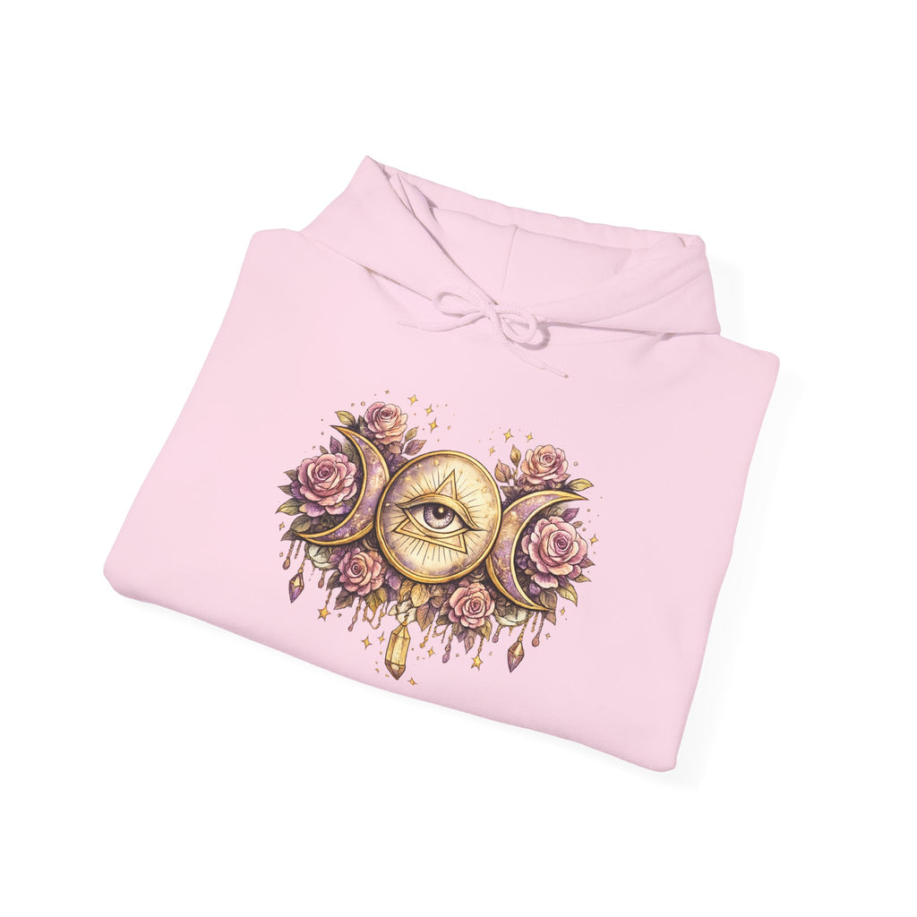 Mystical Third Eye Hoodie Celestial Moon Phase Sweatshirt Spiritual Aesthetic Hoodie Witchy Floral Pullover Boho Hoodie Cozy Sweatshirt