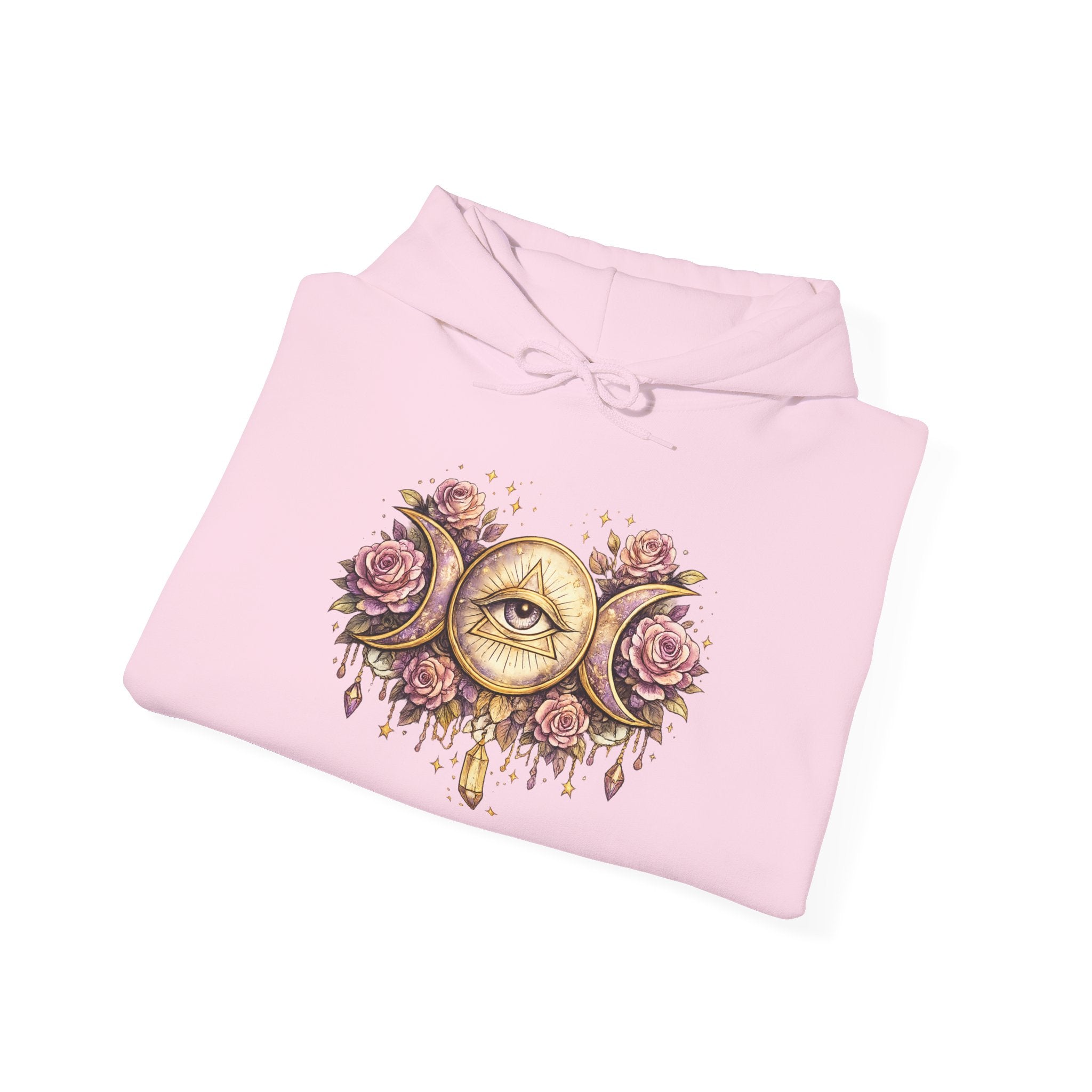 Mystical Third Eye Hoodie Celestial Moon Phase Sweatshirt Spiritual Aesthetic Hoodie Witchy Floral Pullover Boho Hoodie Cozy Sweatshirt