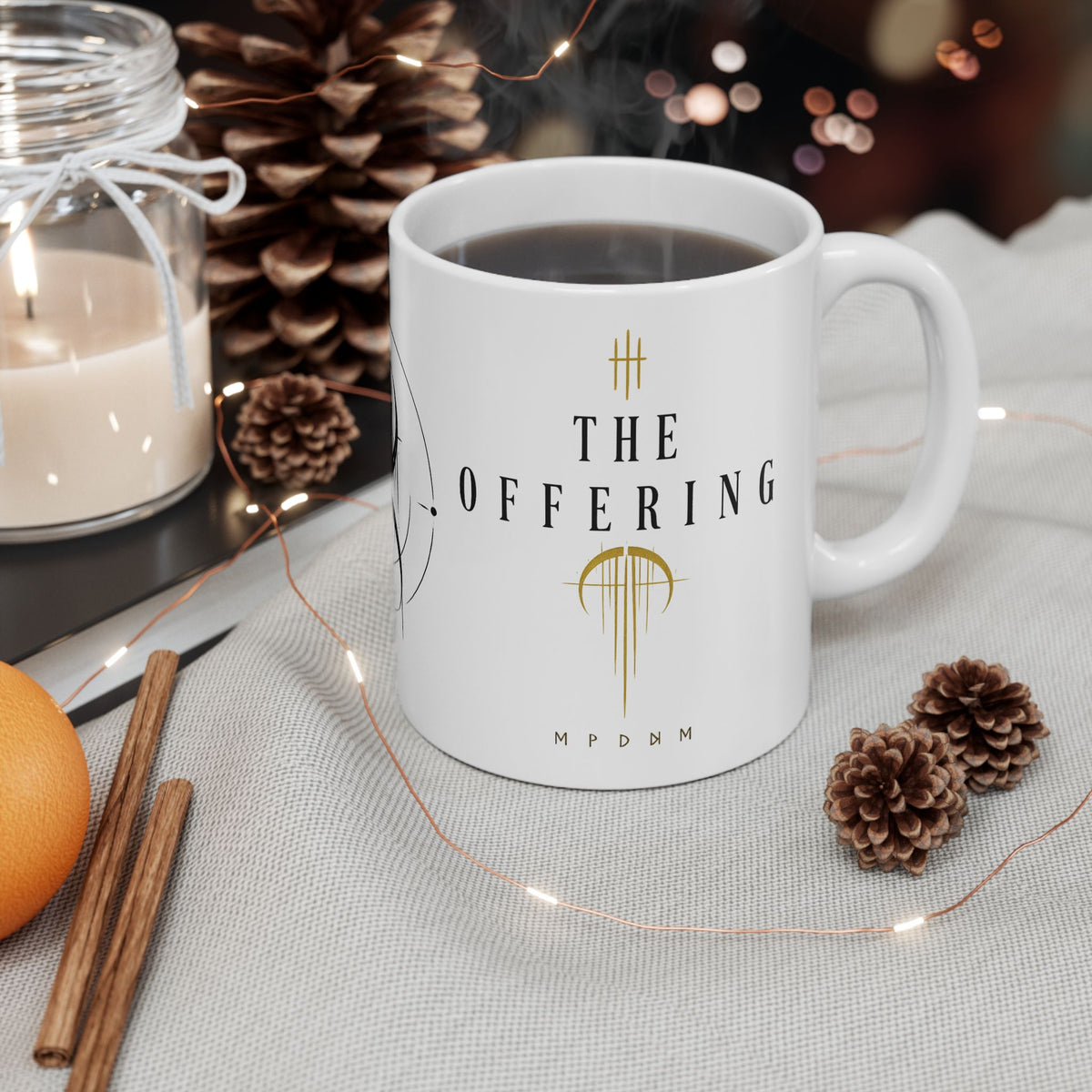 Occult Symbol Ceramic Mug — Minimalist Black Sigil Coffee Cup (11oz/15oz)