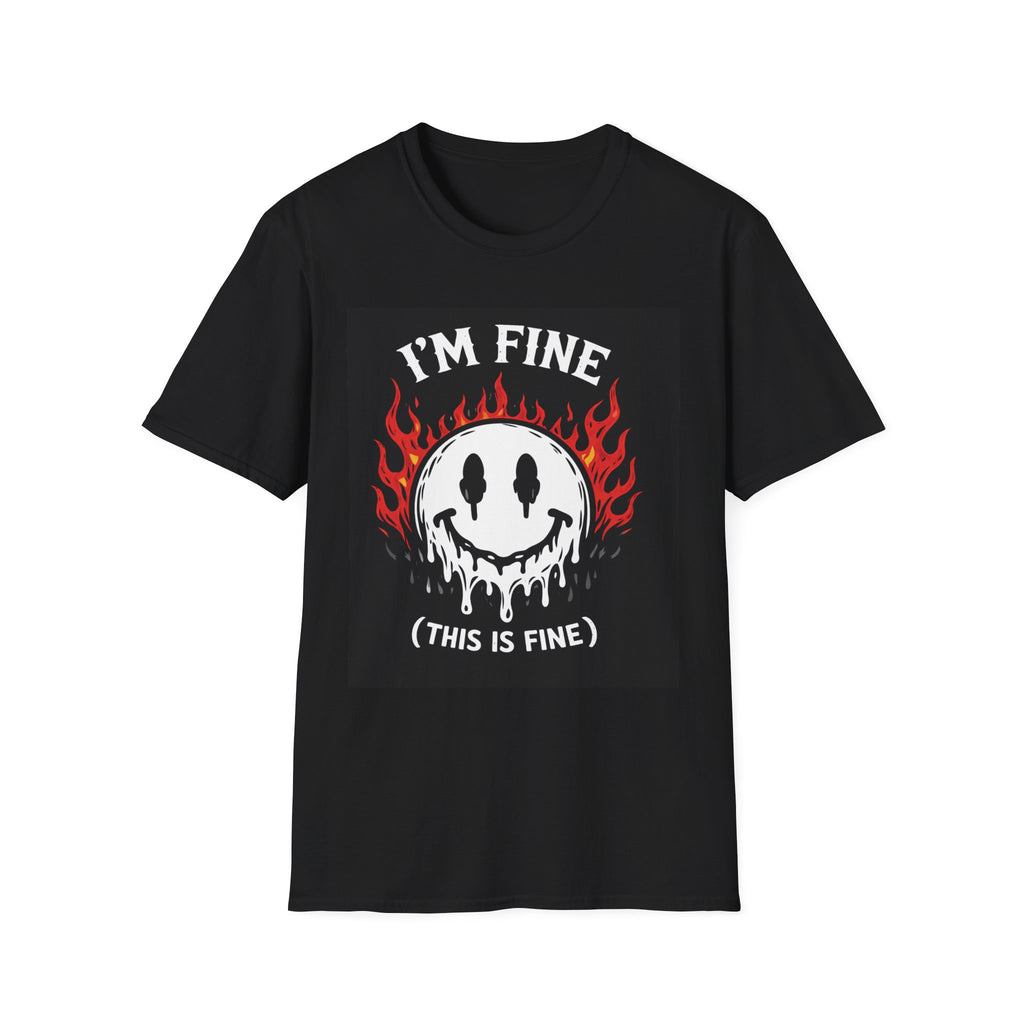 Im Fine This Is Fine Shirt Funny Dark Humor Tee Alternative Graphic T Shirt Emo Streetwear Unisex Gothic Shirt Mental Health Humor Tee
