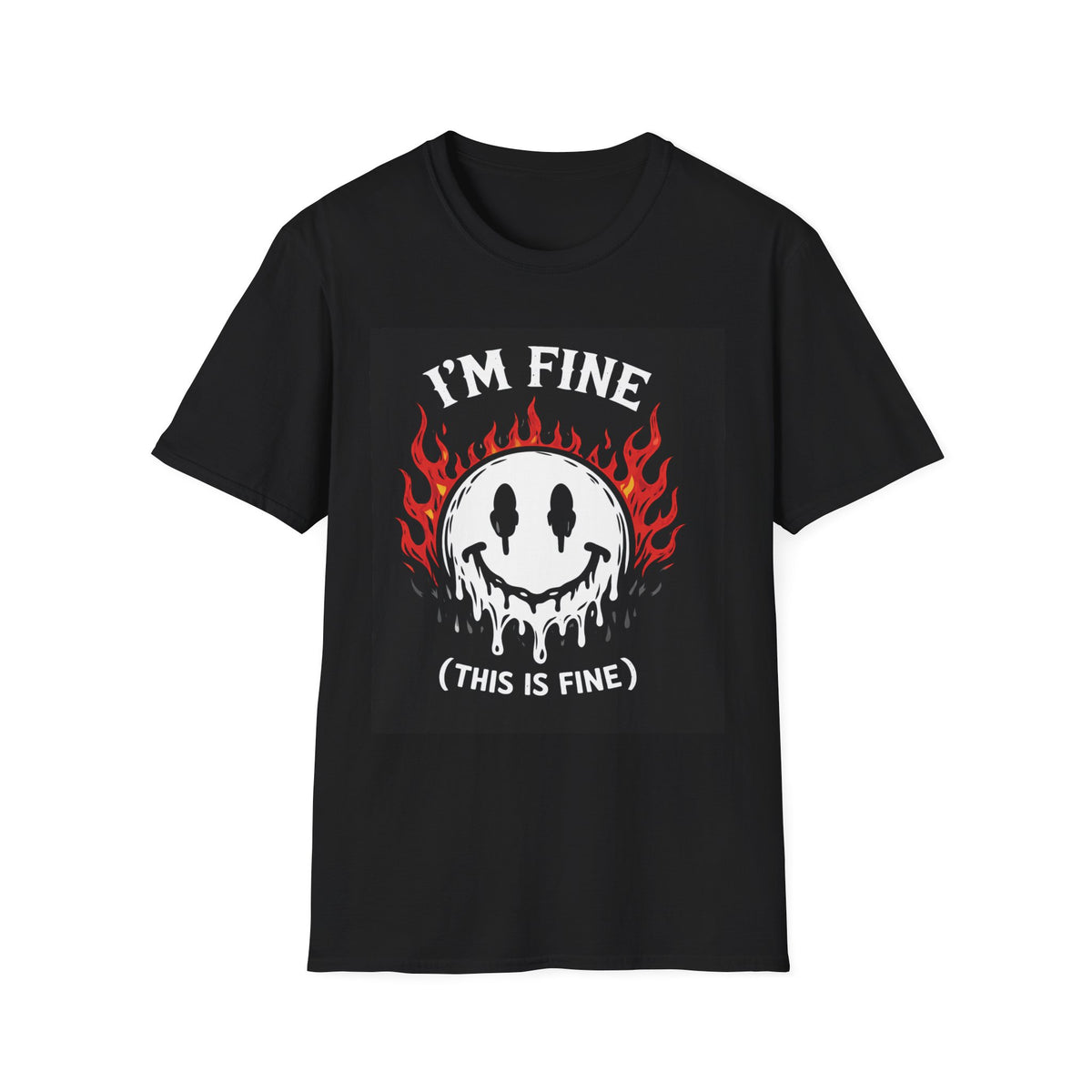 Im Fine This Is Fine Shirt Funny Dark Humor Tee Alternative Graphic T Shirt Emo Streetwear Unisex Gothic Shirt Mental Health Humor Tee