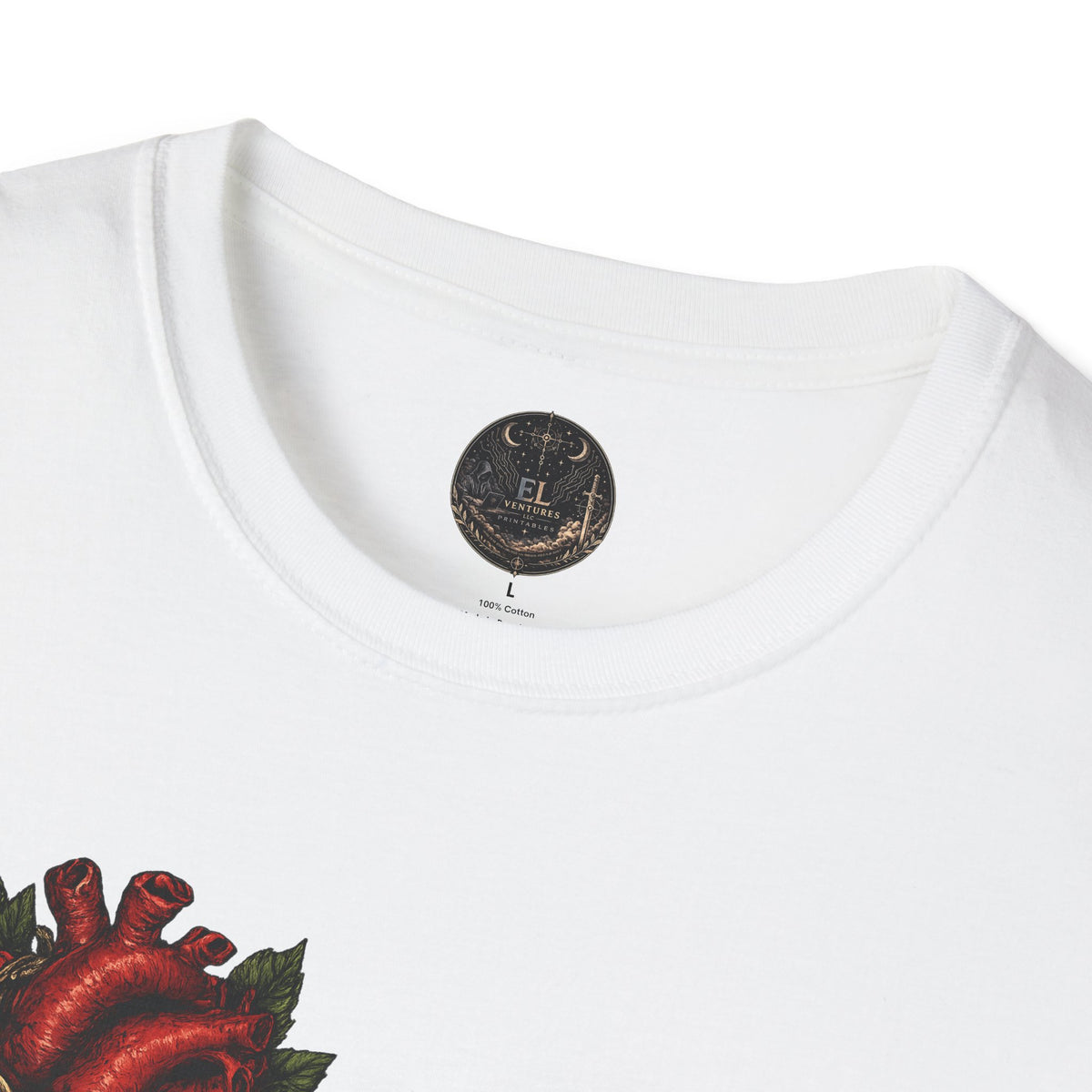 Guard Your Peace Heart graphic T-Shirt | anatomical heart, rose, lock