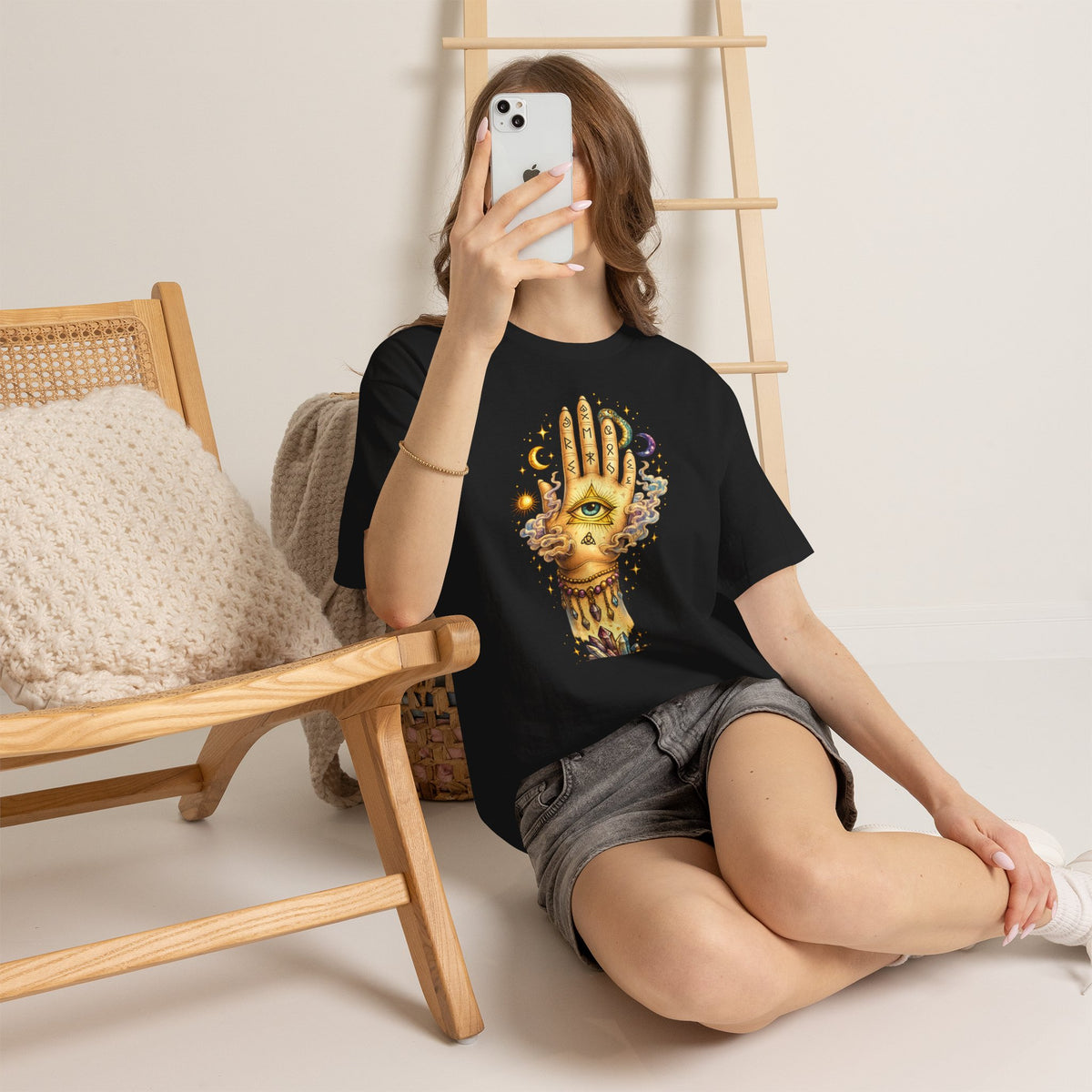 Mystical Hand Graphic Tee Boho Spiritual Shirt Celestial Eye T Shirt Witchy Aesthetic Unisex Graphic Tee Trendy Festival Clothing